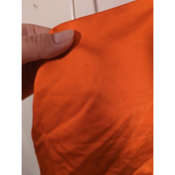 RTR Cobando Collective Sz 6 Orange Skinny Strap Sleeveless Halter Satin Tank Top - Picture 7 of 7